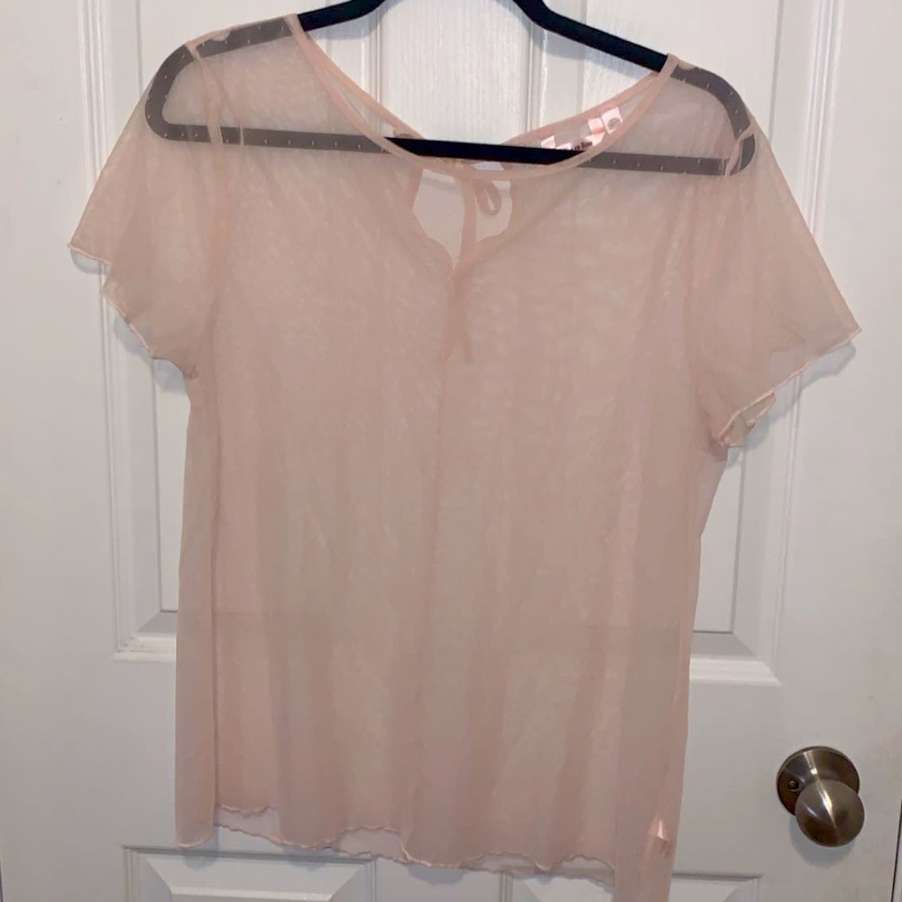 Blush Sheer Polka Dot Top